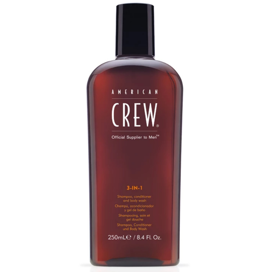 American Crew Classic 3-in-1 szampon, odżywka i żel pod prysznic 3w1 dla mężczyzn, 250 ml
