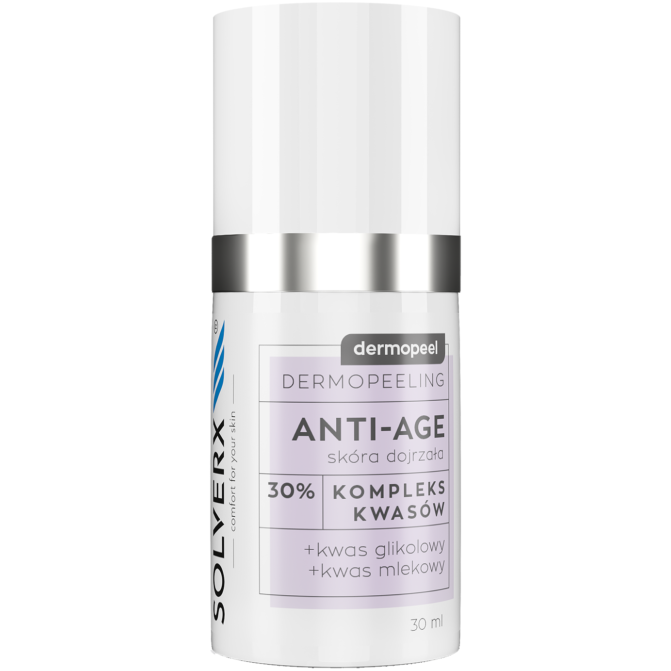 Solverx Anti Age peeling z 30% kwasem glikolowym do twarzy, 30 ml
