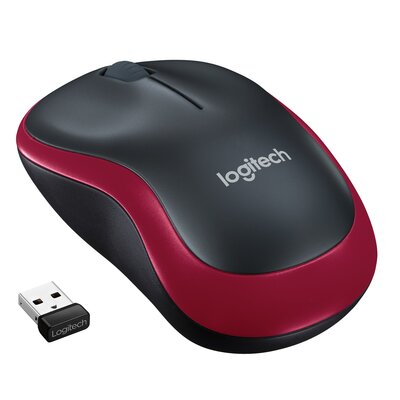 Mysz LOGITECH M185 Czarno-czerwony