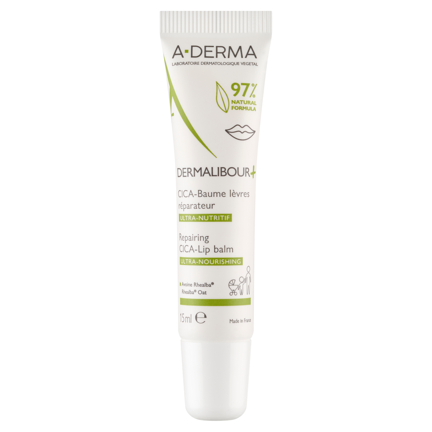 A-Derma Dermalibour+ regenerujący balsam do ust, 15 ml