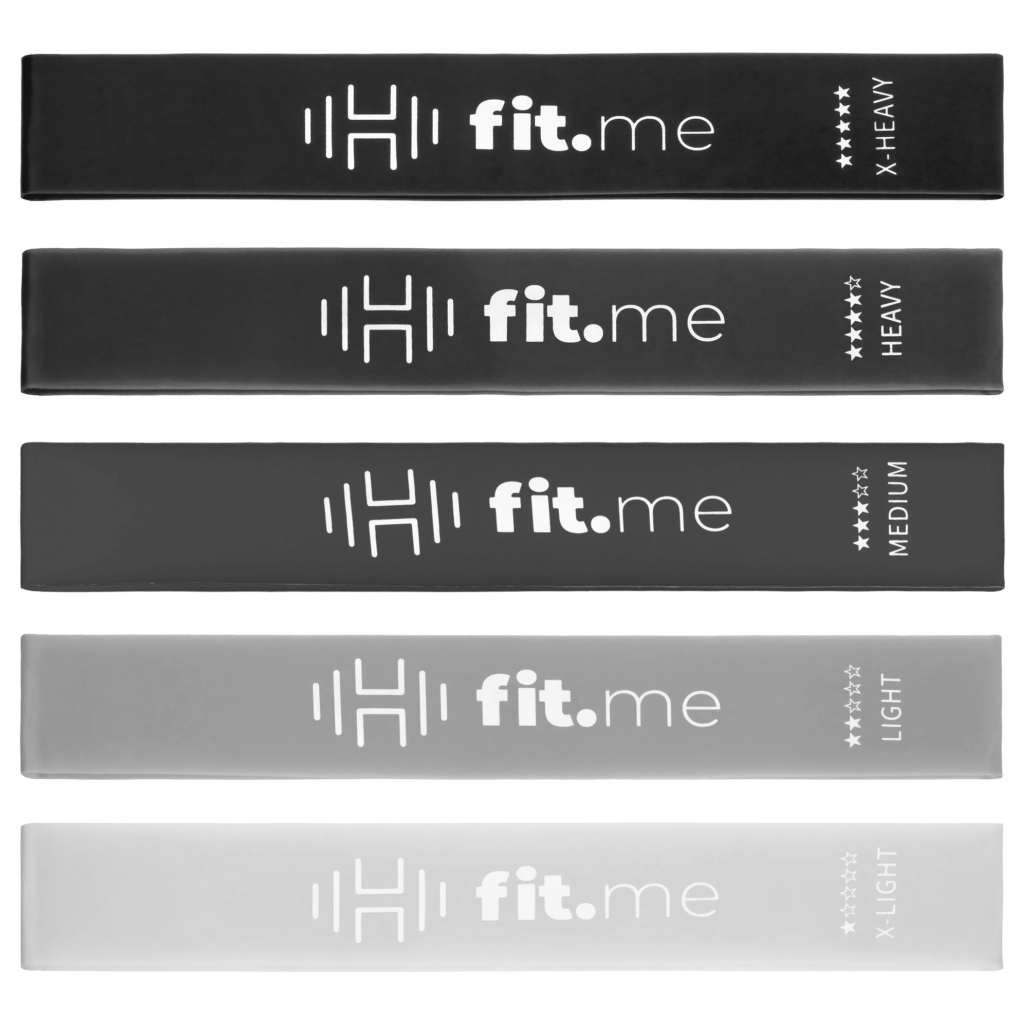Fit.me zestaw: taśmy mini band szare, 5 szt./1 opak.