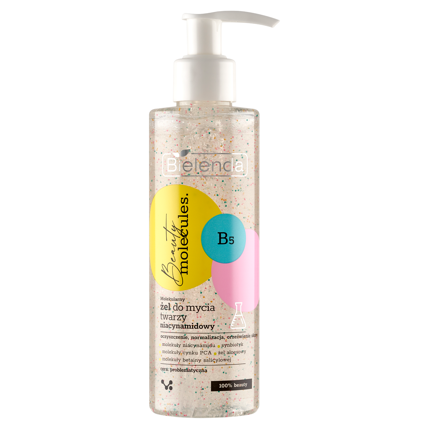 Bielenda Beauty Molecules B5 molekularny niacynamidowy żel do mycia twarzy, 195 g