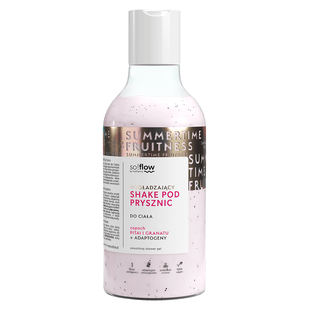 so!flow wygładzający shake pod prysznic pitaja i granat, 400 ml