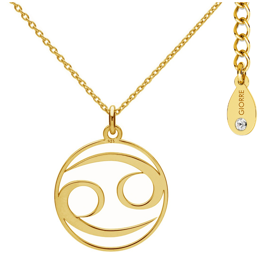 Giorre Znak Zodiaku Rak naszyjnik ze srebra próby 925 z kryształem Swarovskiego, 1 szt.