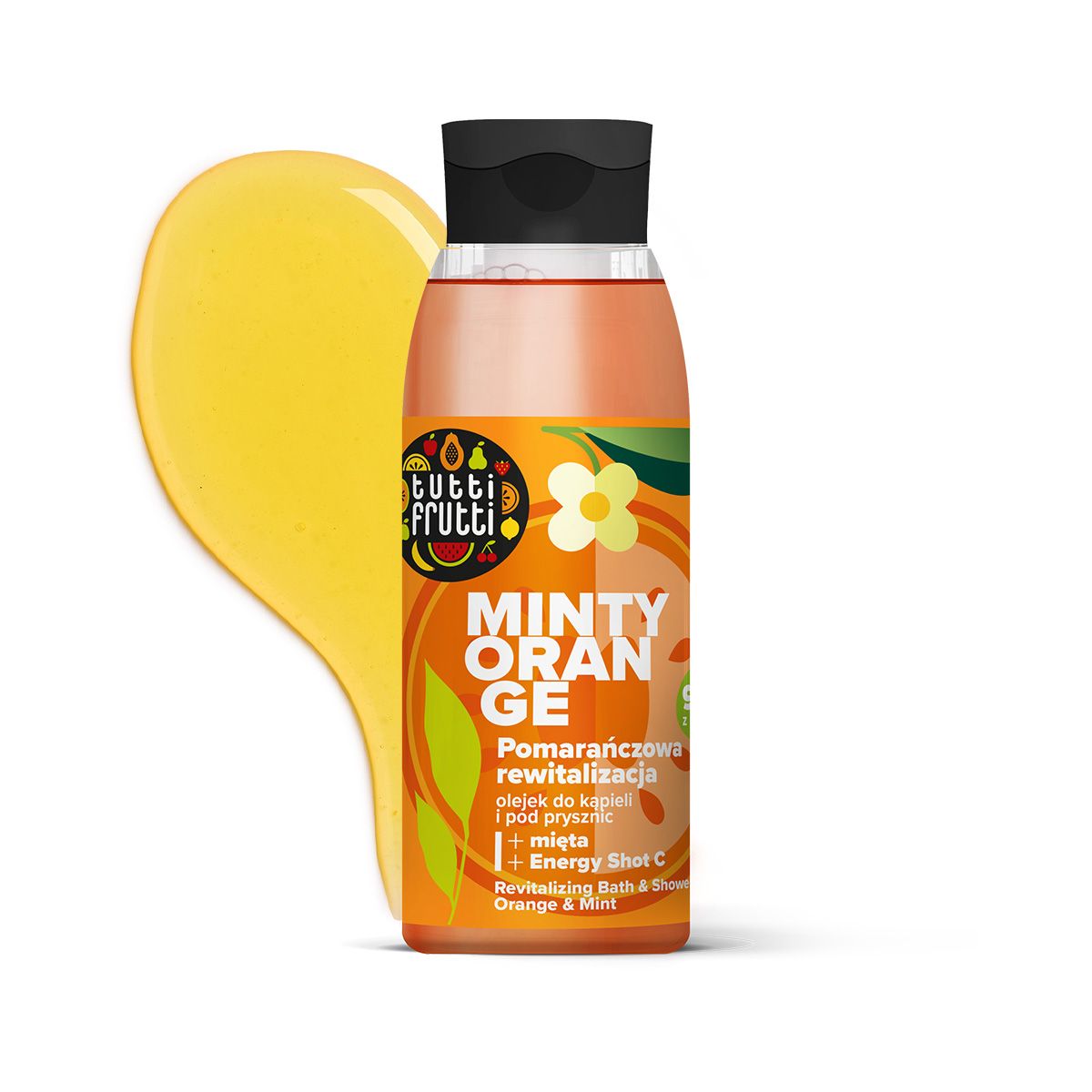 Tutti Frutti Minty Orange rewitalizujący olejek do kąpieli i pod prysznic, 400 ml