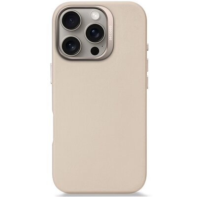 Etui DECODED Leather Case MagSafe do Apple iPhone 16 Pro Beżowy