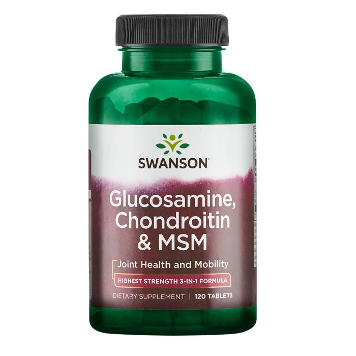 Swanson Glucosamine, Chondroitin & MSM suplement diety Glukozamina, Chondorityna i MSM, 120 tabl./1 opak.