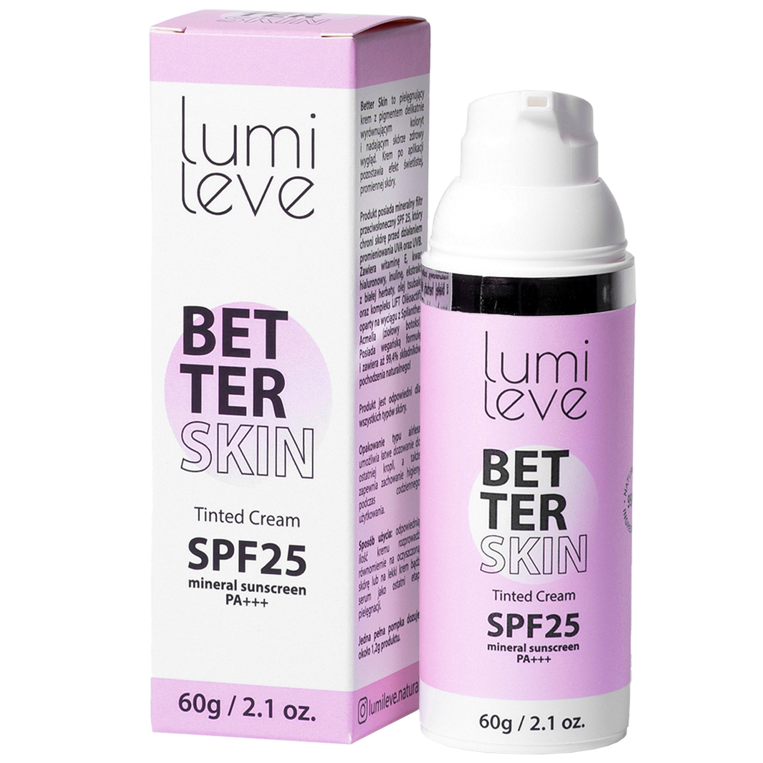 Lumileve Better Skin Tinted Cream krem koloryzujący z filtrem SPF25, 60 g