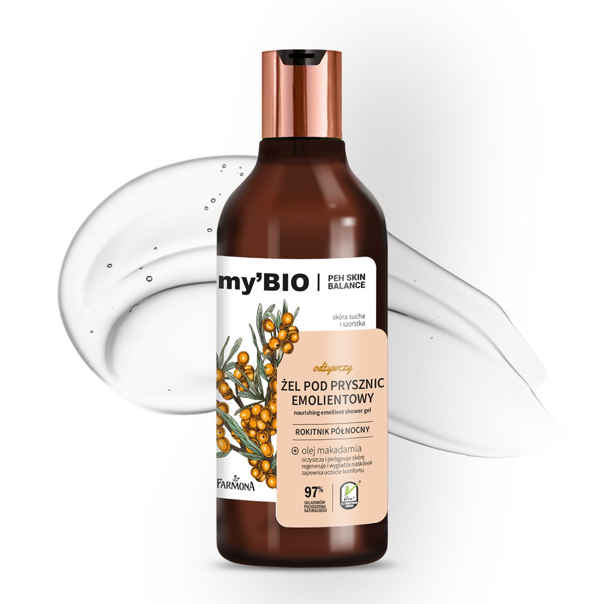 My'Bio Peh Skin Balance Emolienty odżywczy żel pod prysznic emolientowy, 500 ml