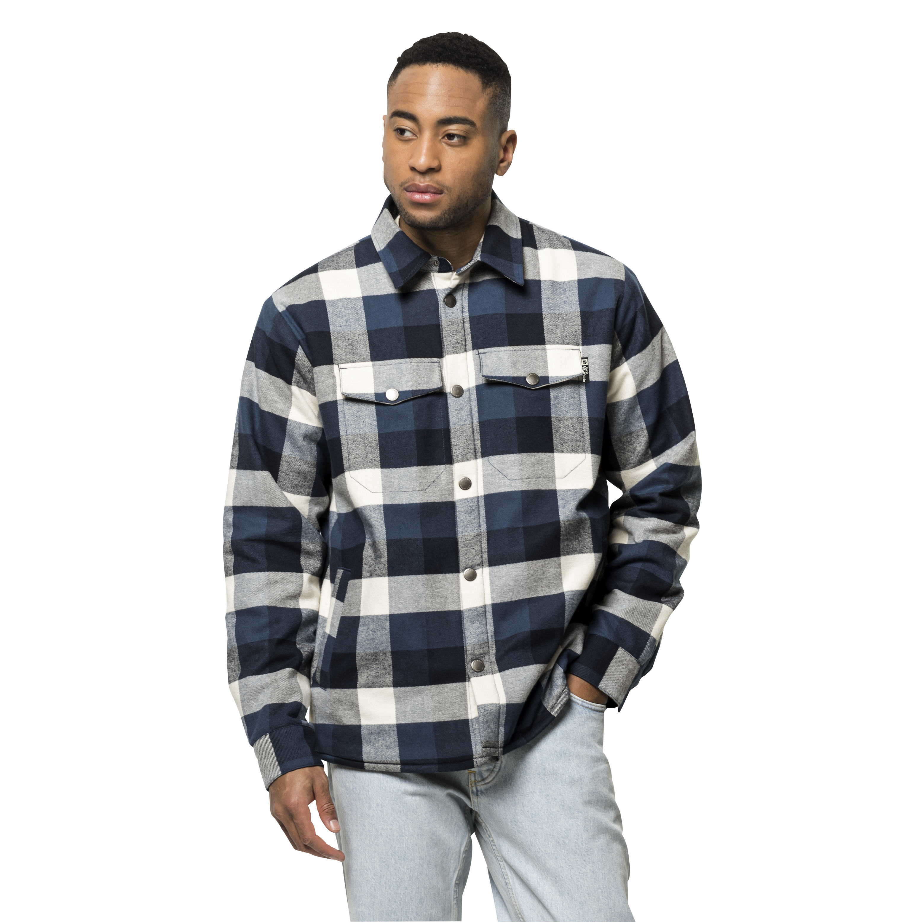 Męska koszula Jack Wolfskin FELSENWEG INS SHIRT M thunder blue checks - L