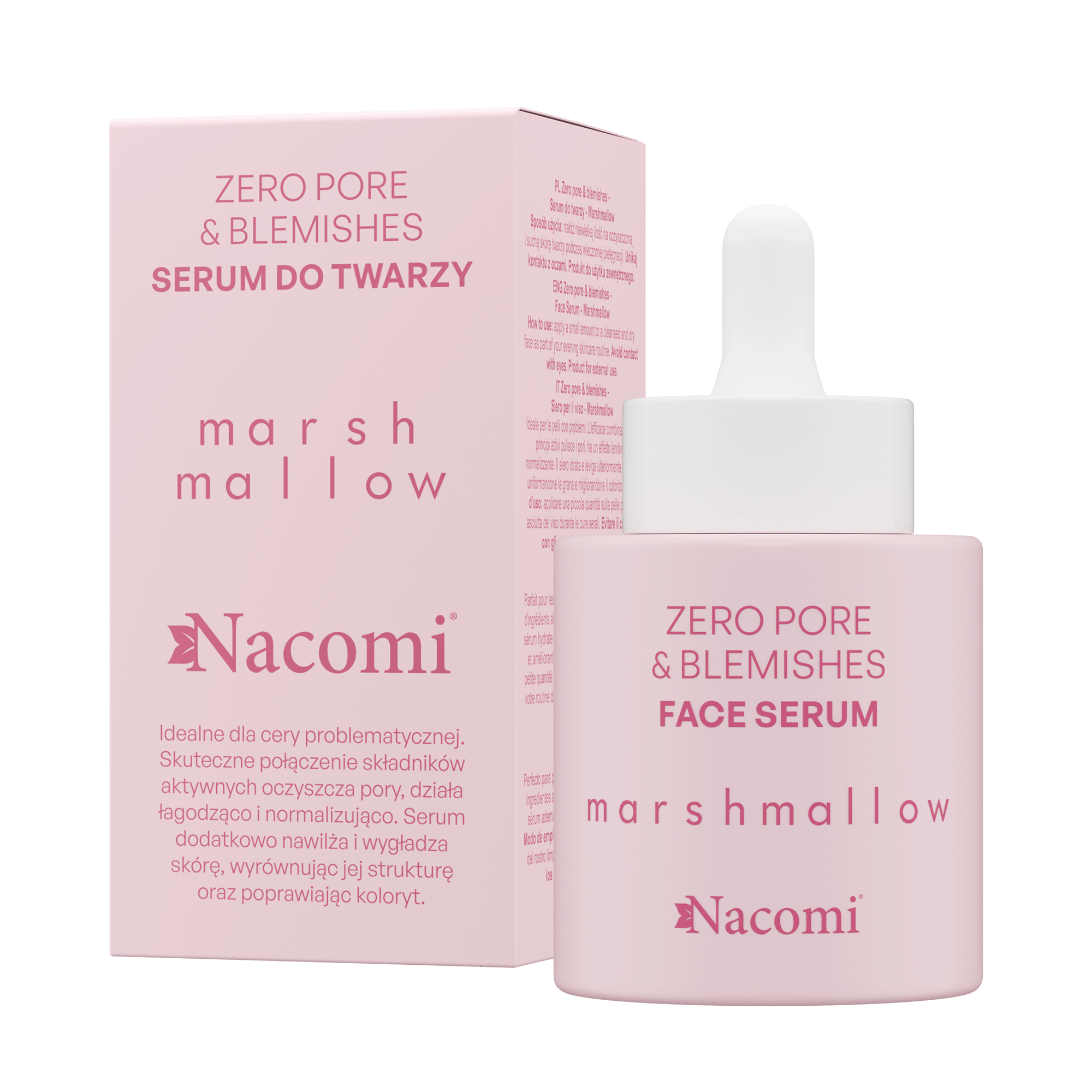 Nacomi Zero Pore&Blemishes Marshmallow serum do twarzy z trądzikiem, 30 ml
