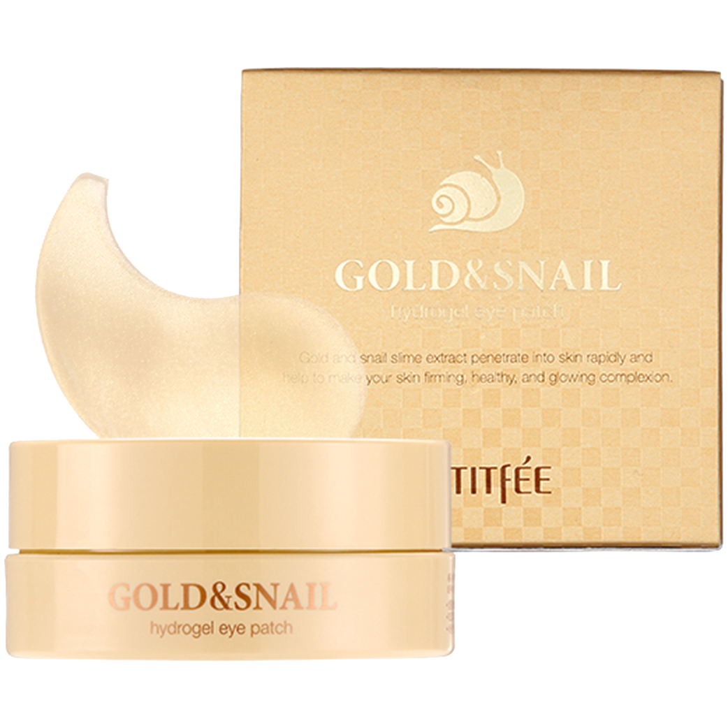 Petitfee Hydrogel Eye Patch wygładzające hydrożelowe płatki pod oczy ze złotem i śluzem ślimaka, 60 szt./1 opak.