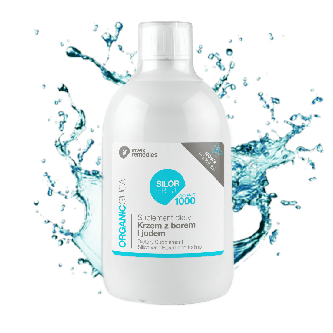 Invex Remedies Silor + B + J Krzem organiczny z borem i jodem suplement diety, 500 ml