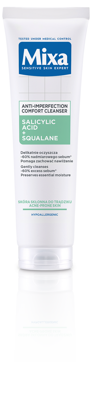 Mixa żel oczyszczający do twarzy przeciw niedoskonałościom, 150 ml