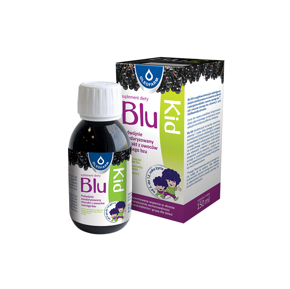 Blu Blu Kid suplement diety w płynie na bazie czarnego bzu, 150 ml