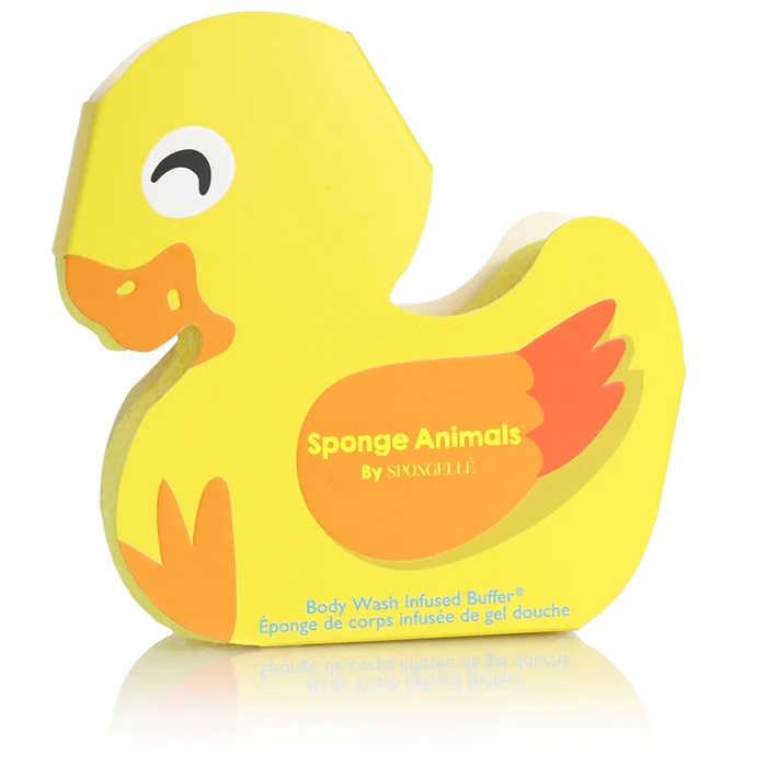 Spongelle Sponge Animals Kids gąbka nasączona mydłem do mycia ciała dla dzieci Duck, 1 szt.