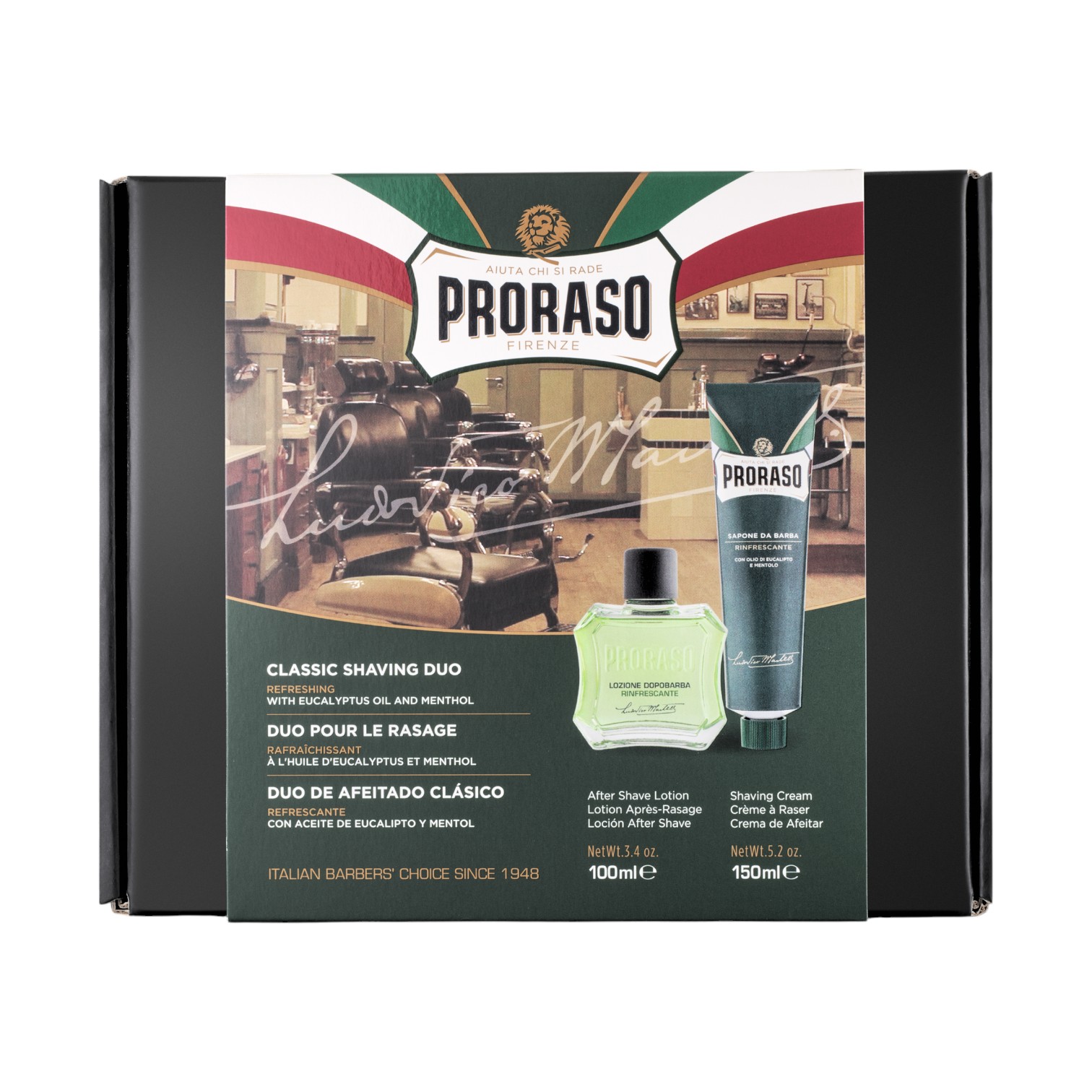 Proraso zestaw: krem do golenia, 150 ml + woda po goleniu, 100 ml