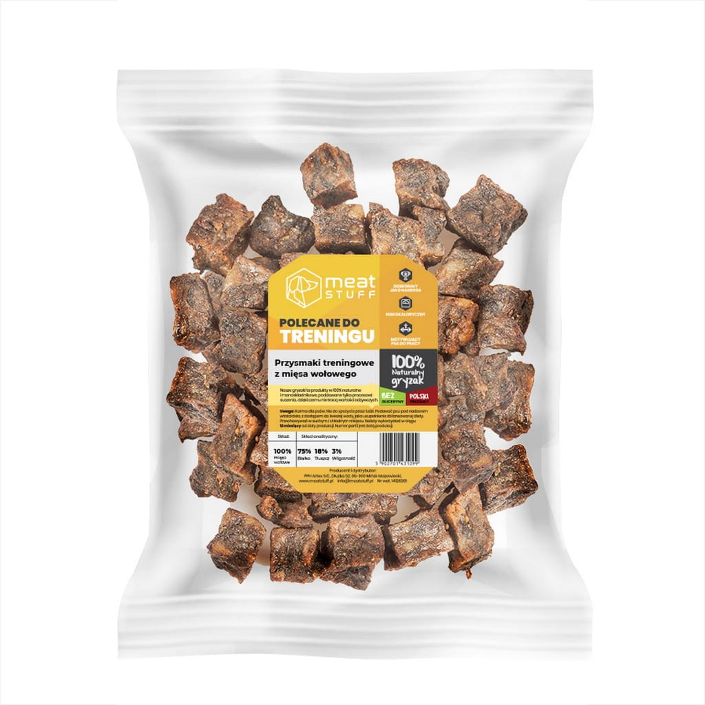 MEAT STUFF Przysmaki treningowy z mięsa wołowego 100g