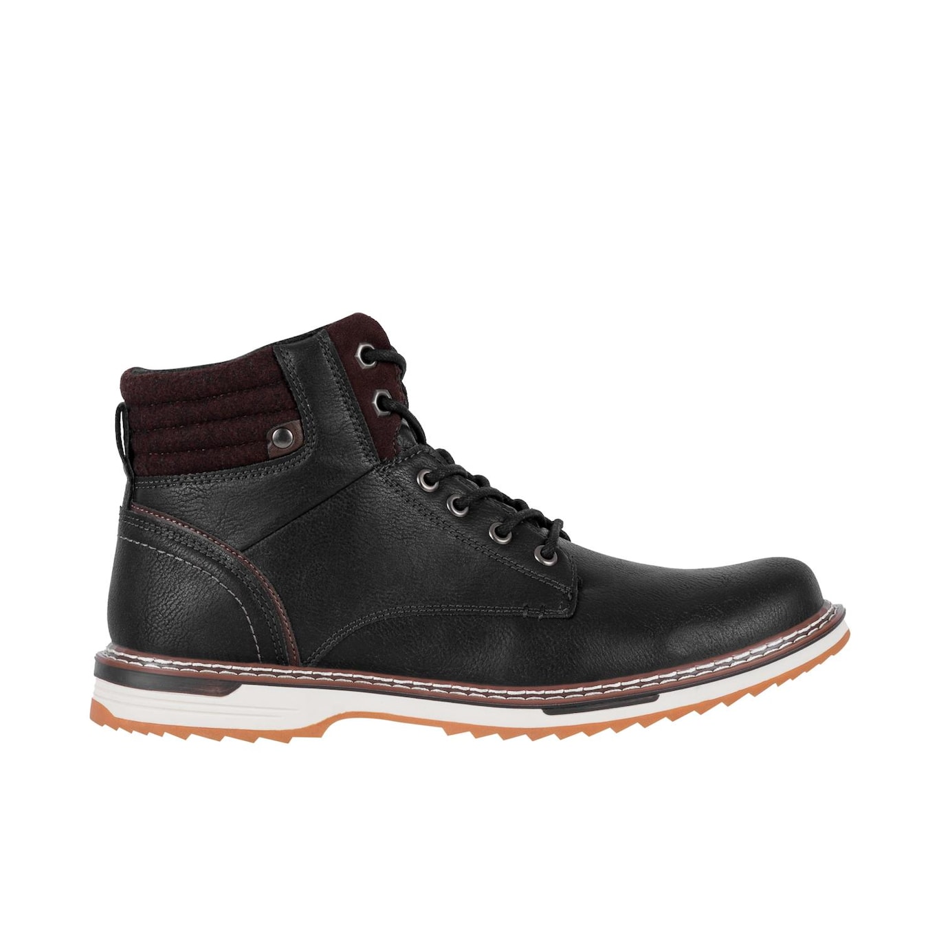 WJS Wjs Granatowe Workery Męskie Z Brązowymi Elementami