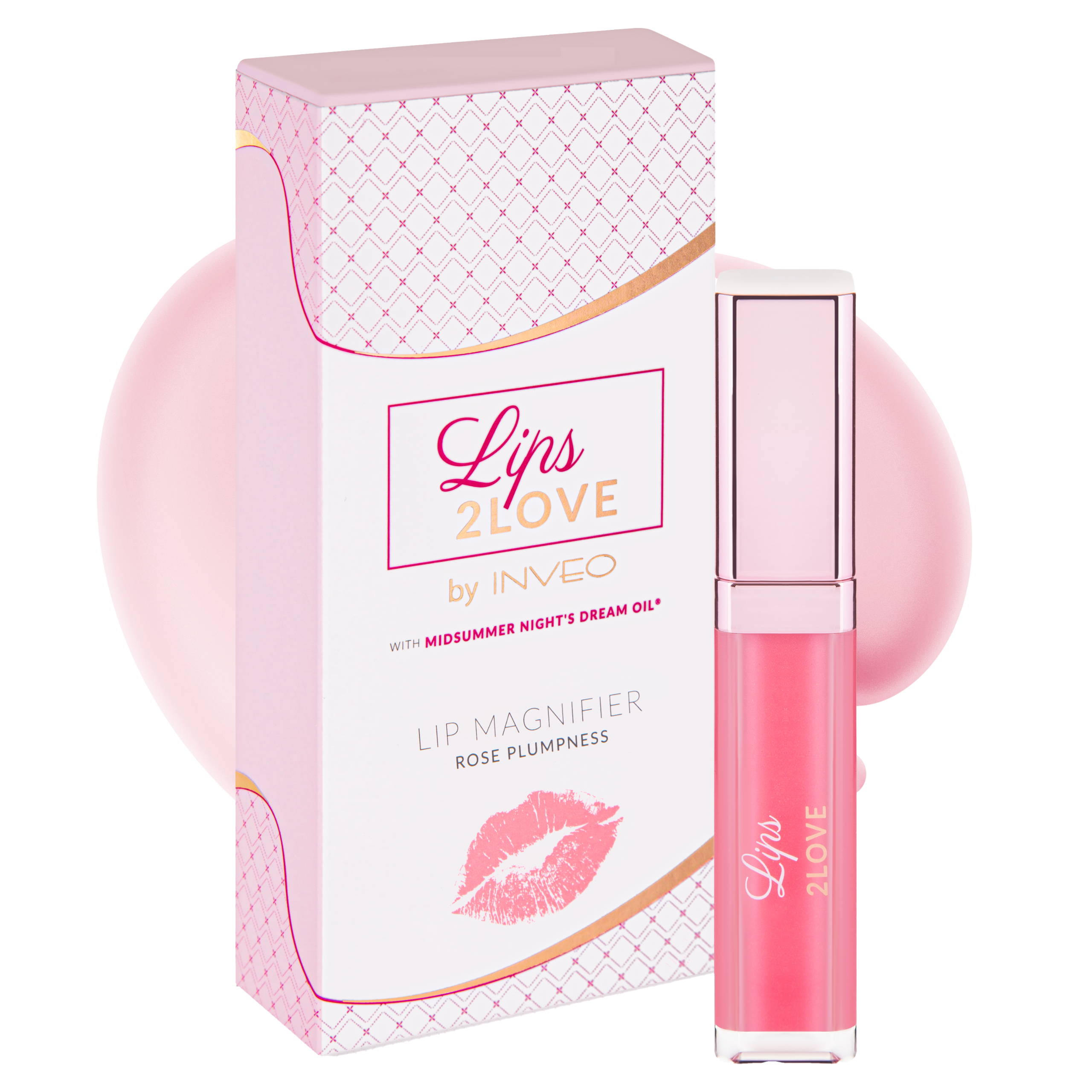 Inveo Lips2Love naturalny balsam do ust, błyszczyk powiększający usta Rose, 6,5ml