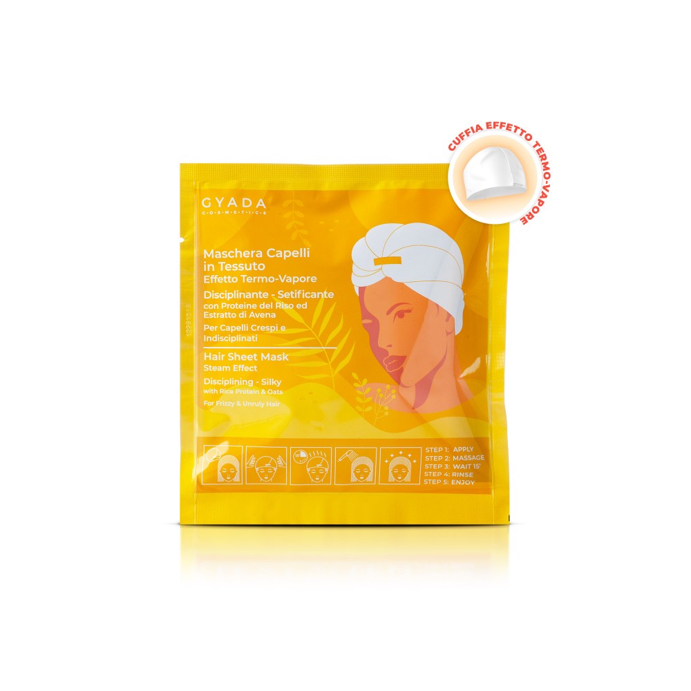 Gyada Hair sheet mask wygładzająca maska do włosów w płachcie, włosy spuszone i suche, 60 ml