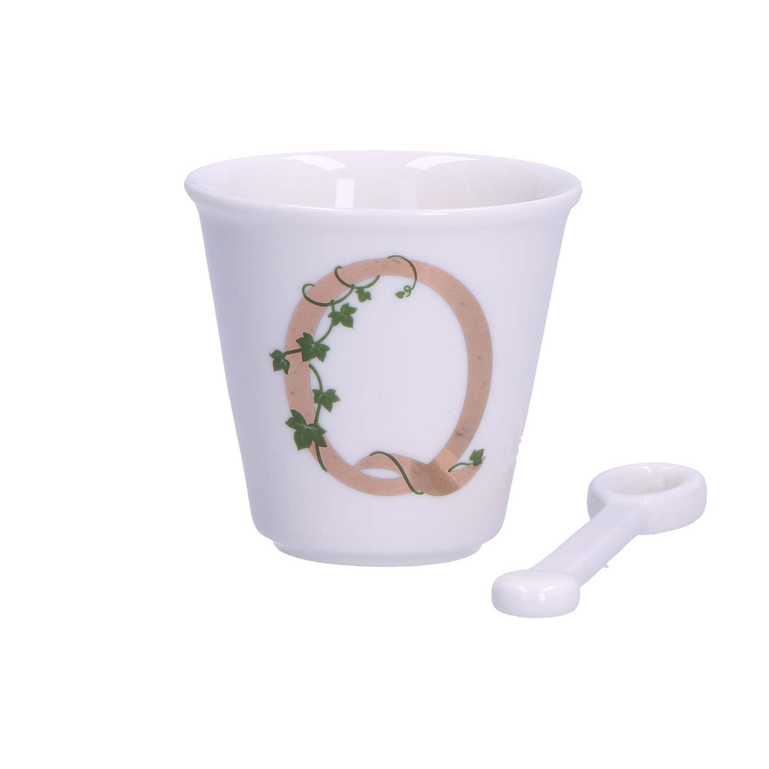 La Porcellana Bianca - Filiżanka z łyżeczką z literą Q 75 ml Unico