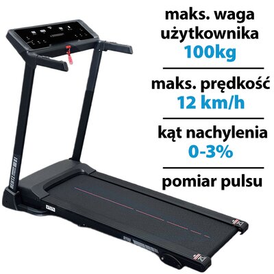 Bieżnia elektryczna HERTZ Dyno One 919W 12km/h