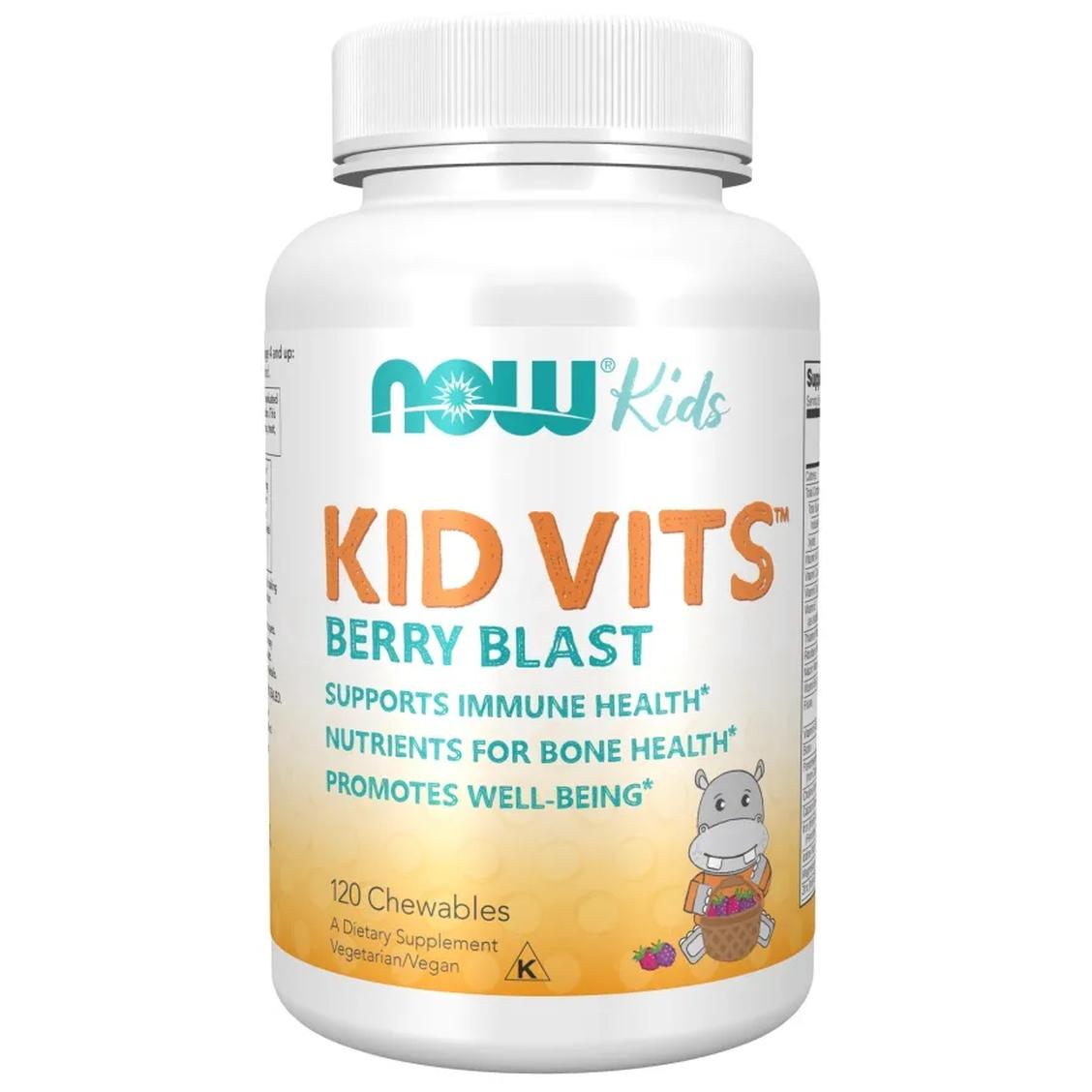 Now Foods Kid Vits Berry Blast Multi-Vitamin, suplement diety, 120 tabletek do żucia
