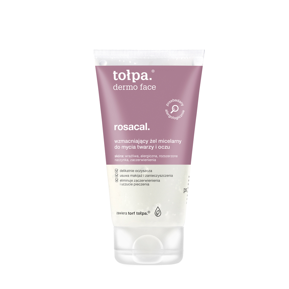 Tołpa TC Huminea Rosacal, delikatny żel micelarny do mycia twarzy i oczu, 150 ml