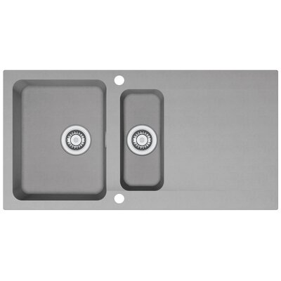 Zlewozmywak półtorakomorowy z ociekaczem FRANKE Orion OID 651-100 114.0476.403 Kamienny szary 51x100