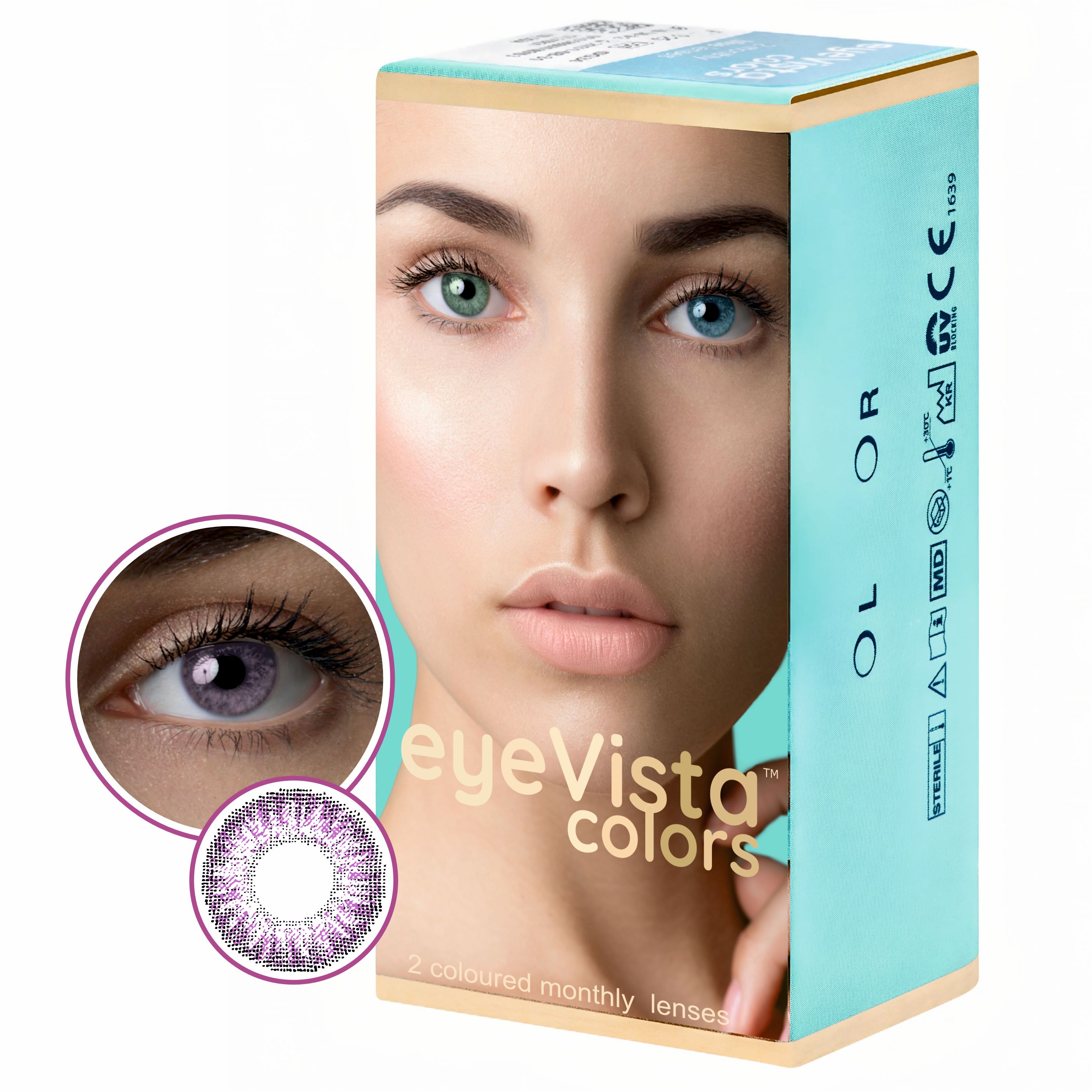 EyeVista Colors Amethyst soczewki kontaktowe moc 0.00, 2 szt./1 opak.