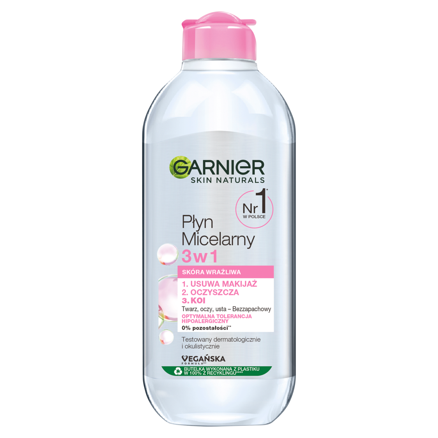 Garnier Skin Naturals delikatny płyn micelarny 3w1 do twarzy, 400 ml