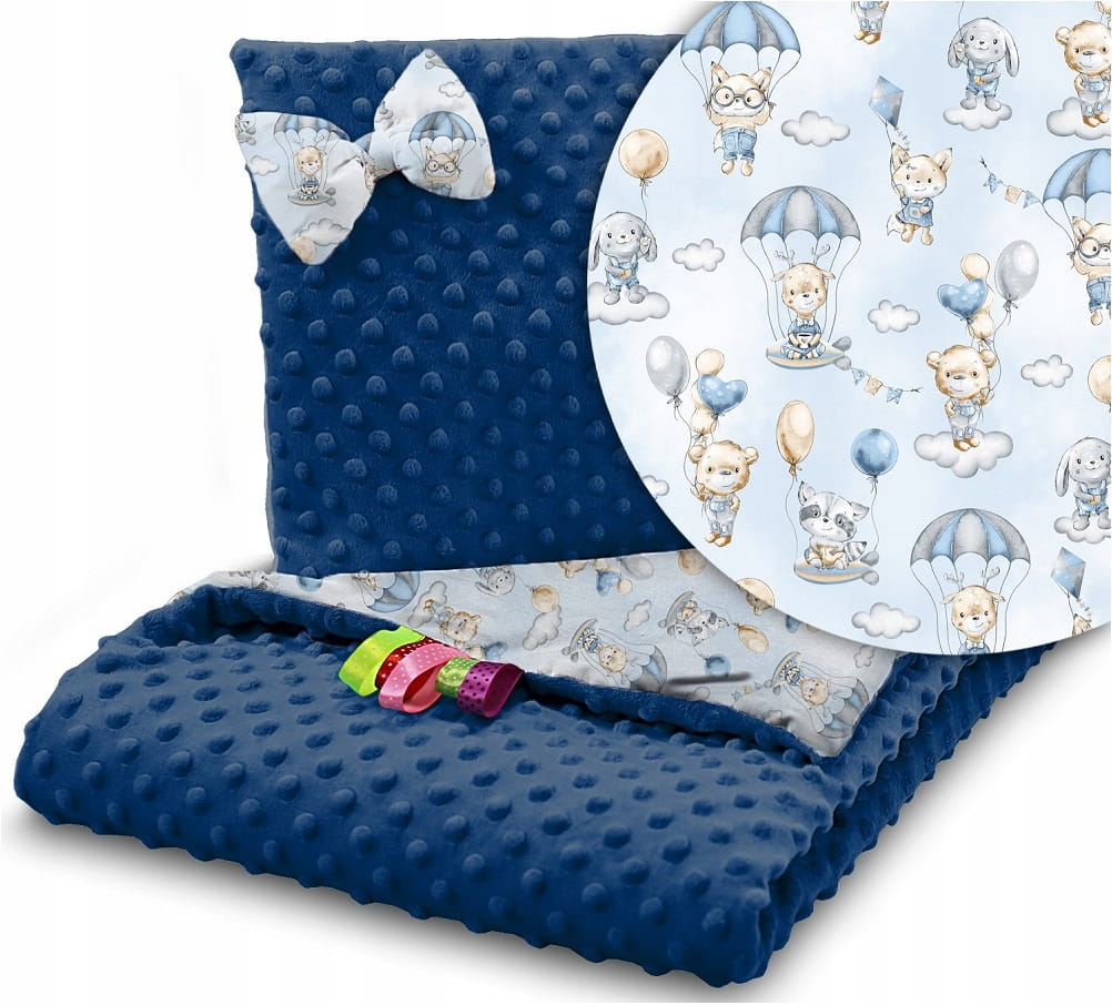 Kocyk minky 75x100 kołderka + poduszka Babymam