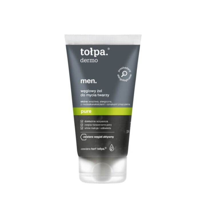 Tołpa Dermo Men Pure, węglowy żel do mycia twarzy, 150 ml