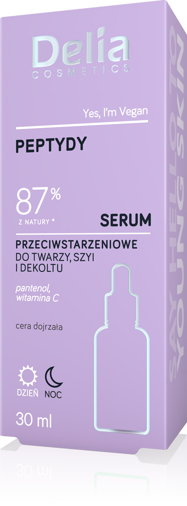 Delia serum przeciwstarzeniowe do twarzy szyi dekoltu z peptydami, 30 ml