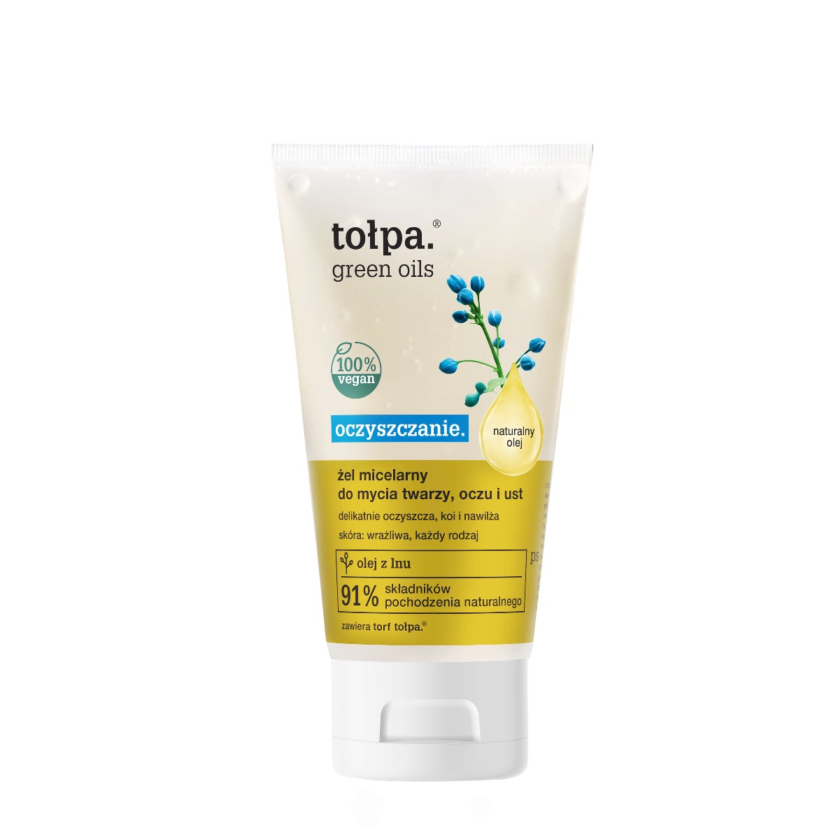 Tołpa Green Oils,  Oczyszczający żel micelarny do mycia twarzy i oczu, 150 ml