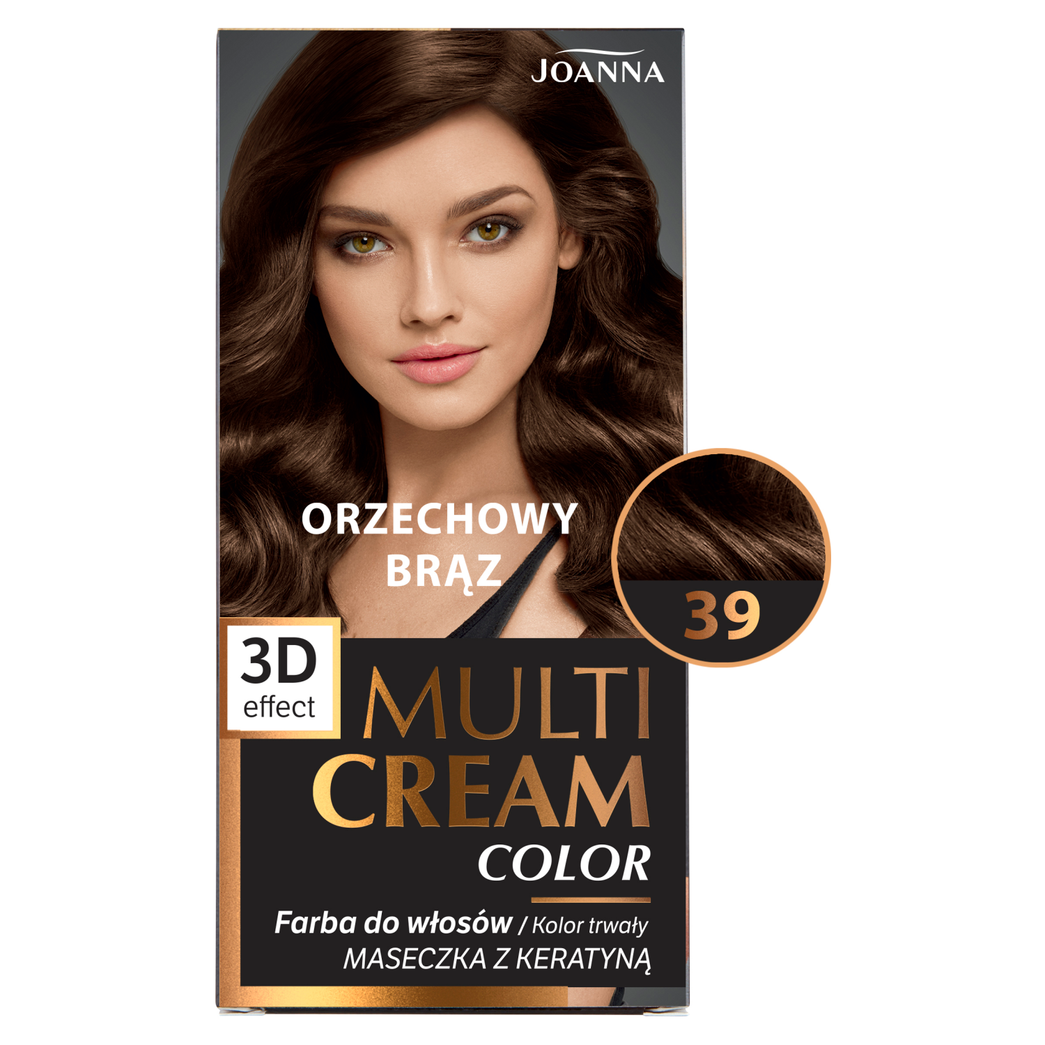 Joanna Multi Cream Color farba do włosów 39 orzechowy brąz, 1 opak.
