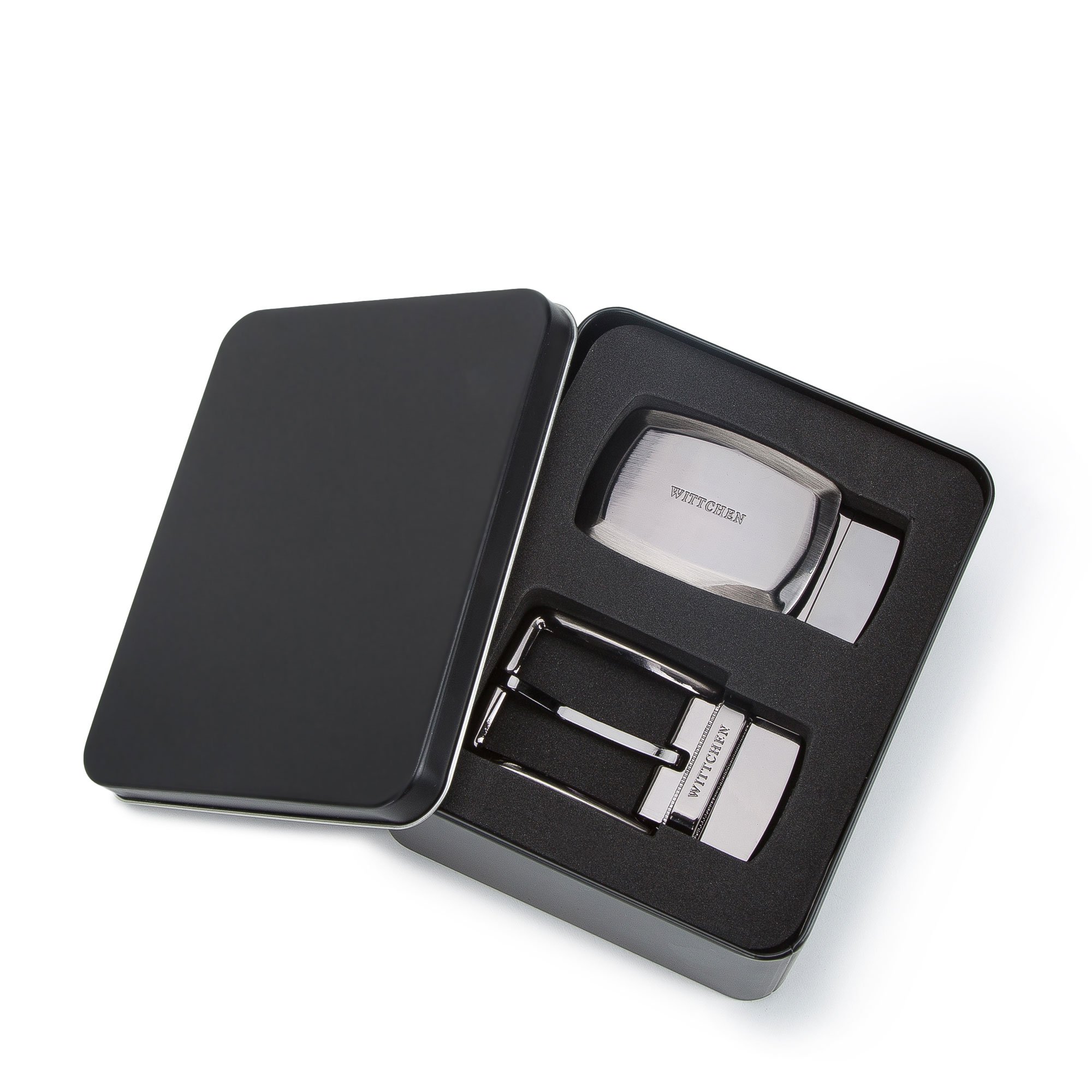 Męski pasek skórzany z wymienną klamrą