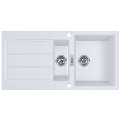 Zlewozmywak półtorakomorowy z ociekaczem FRANKE Sirius S2D 651-100 143.0618.670 Biały 50x100