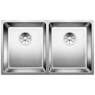 Zlewozmywak dwukomorowy BLANCO Andano 340/340-U 522983 Srebrny 44 x 74.5