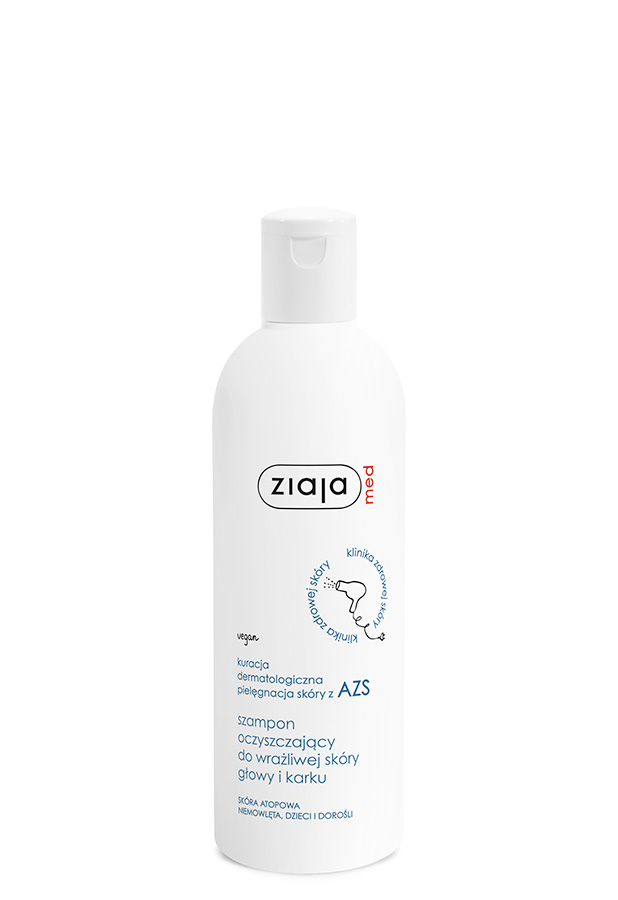 Ziaja Med AZS Szampon Oczyszczający Do Wrażliwej Skóry Głowy I Karku, 300 ml