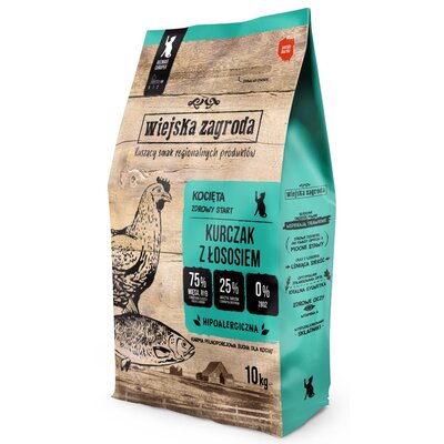 Karma dla kota WIEJSKA ZAGRODA Kurczak z łososiem 10 kg