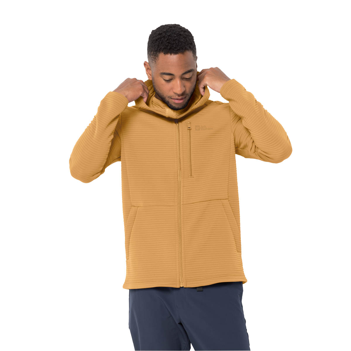 Męska kurtka polarowa Jack Wolfskin MODESTO HOODED JKT MEN honey yellow - L