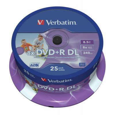 Płyta VERBATIM Double Layer Print DVD+R, 8.5 GB, 8x (25 szt.)