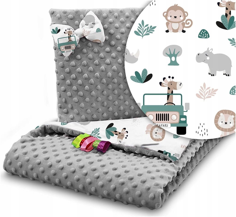 Kocyk minky 75x100 kołderka + poduszka Babymam