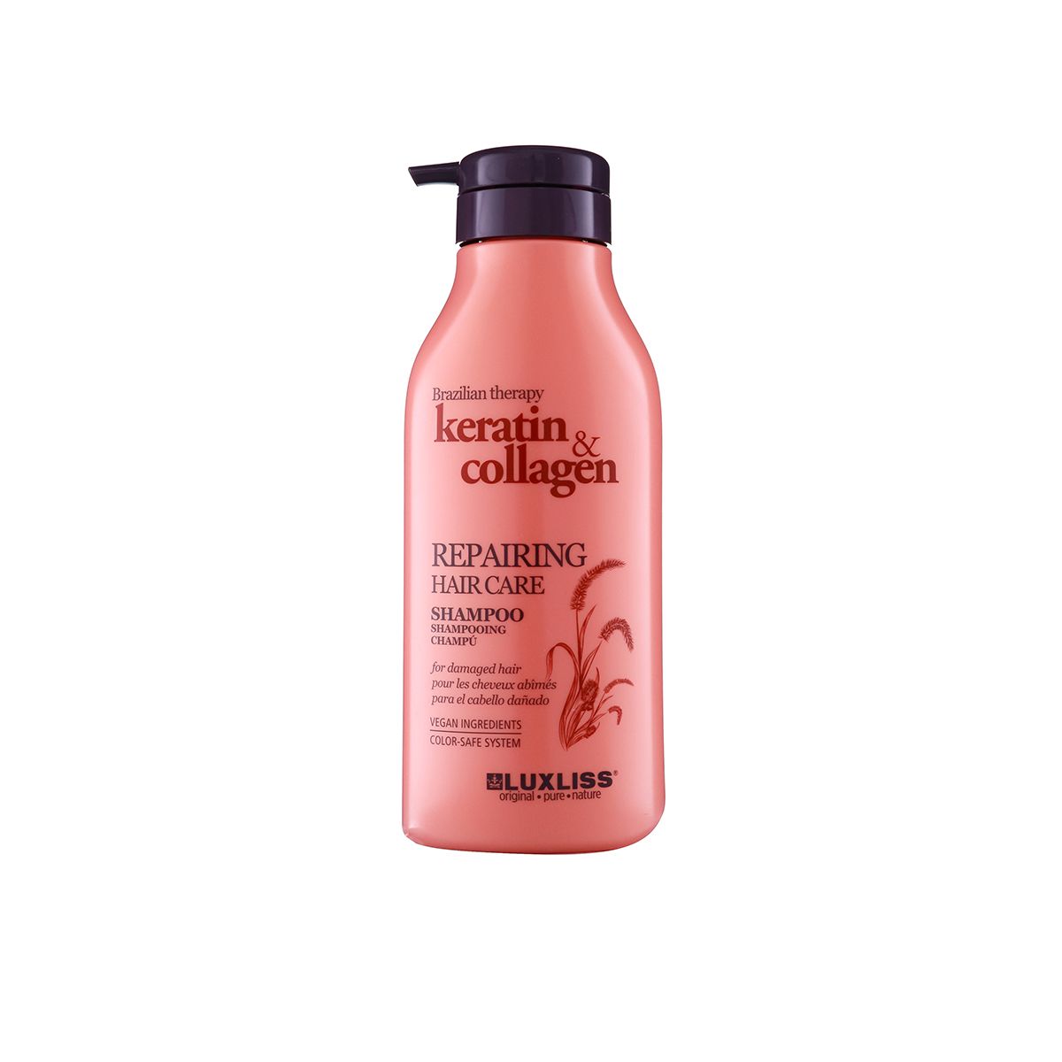 Luxliss Keratin & Collagen naprawczy szampon do włosów, 500 ml