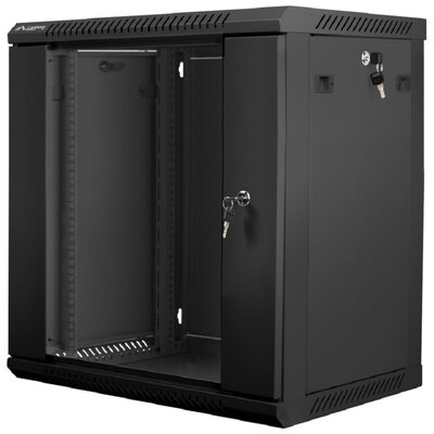 Szafa RACK LANBERG 19" 12U WF01-6412-10B 600 x 450 mm, Wisząca Czarny