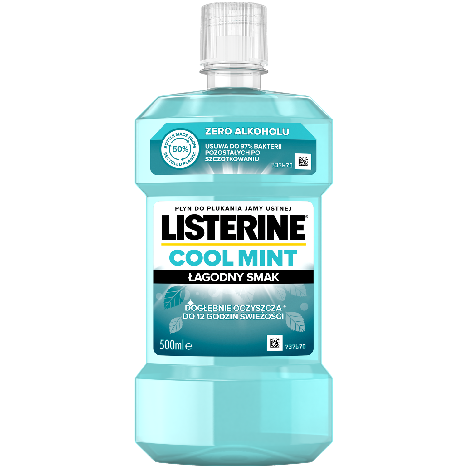 Listerine Cool Mint płyn do płukania jamy ustnej łagodny smak, 500 ml