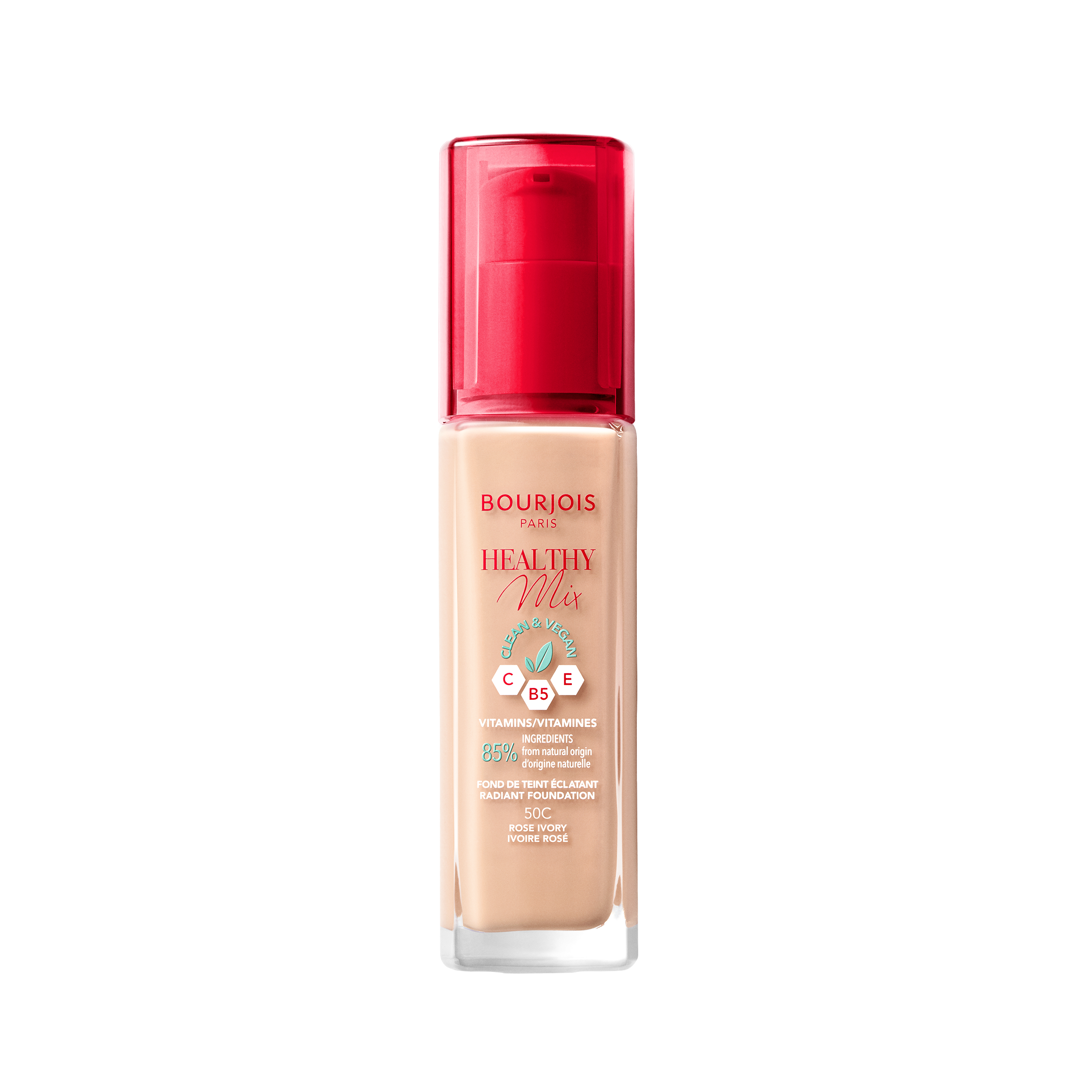 Bourjois Healthy Mix Clean wegański podkład rozświetlający 50 rose ivory, 30 ml