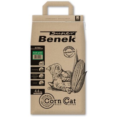 Żwirek dla kota SUPER BENEK Corn Cat Ultra Świeża Trawa 7 L